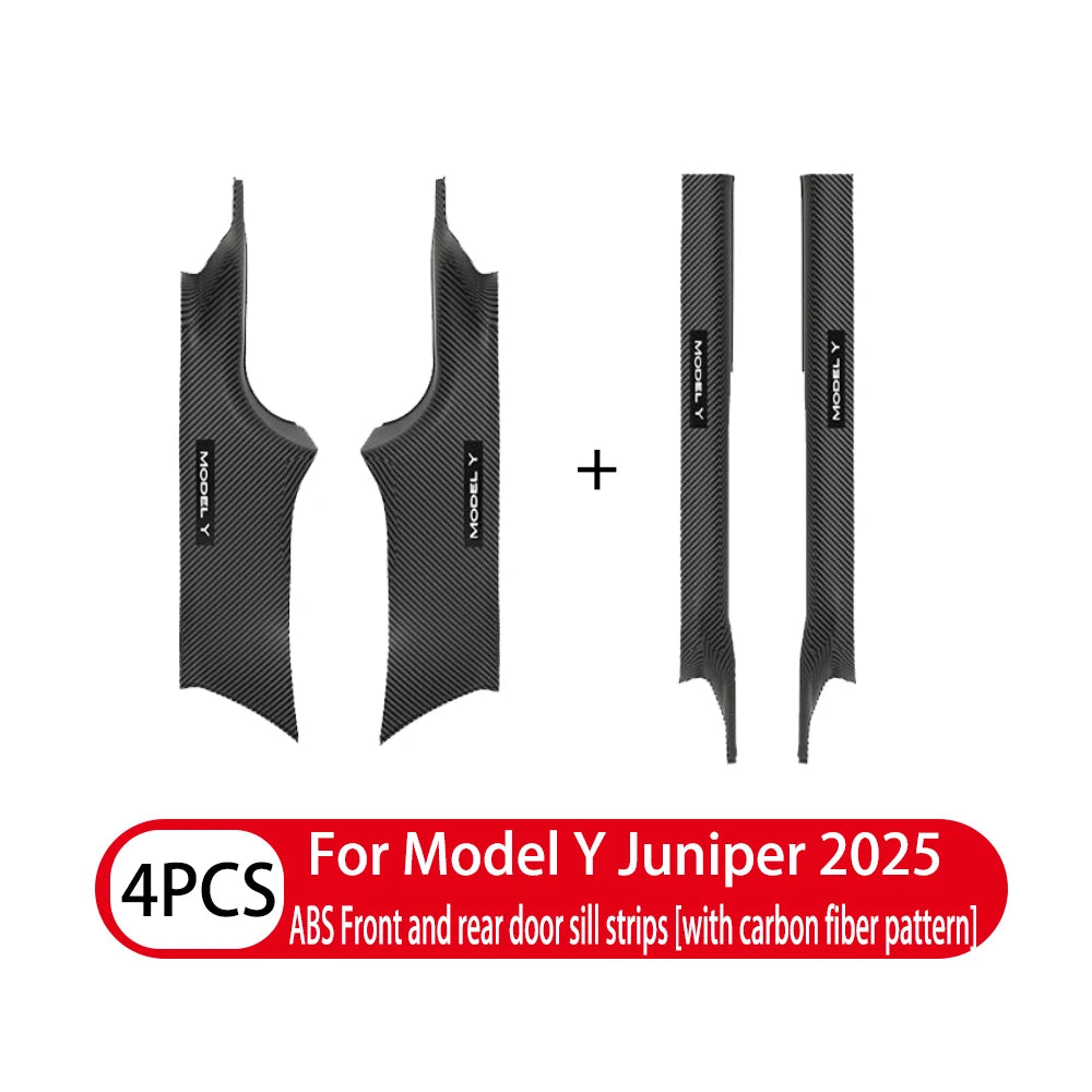 2/4/8PCS Tesla Model 3/Y Highland Door Sill Protector — ABS Anti-Kick Waterproof Threshold Strip for Front & Rear
