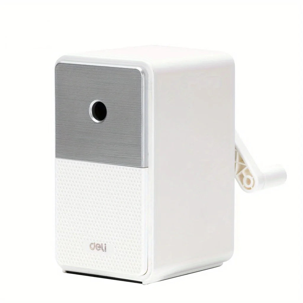 DELI Adjustable Pencil Sharpener — Hand Crank Table Sharpener with Long-Lasting Blade