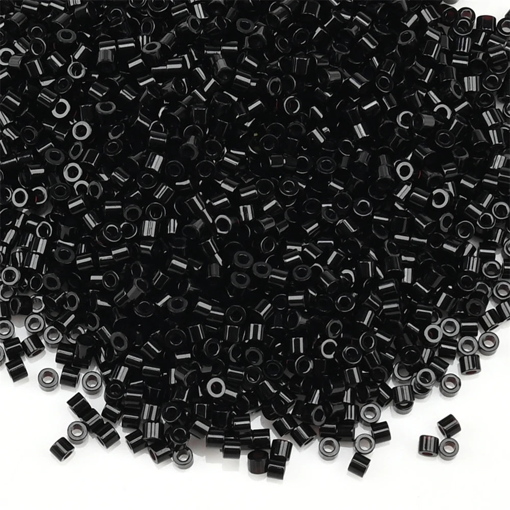 1000Pcs 1.6x1.3mm Japan Glass Seed Beads 11/0 – Cylindrical Loose Beads for DIY Statement Jewelry Making (5g Pack)