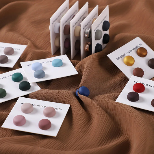 8pcs Hijab Magnetic Pins - Matte Magnet Brooch Buttons for Women Headscarf Shawl Accessories Mixed Colors