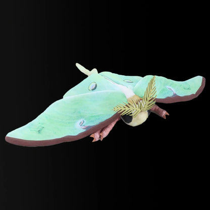 Rosy Maple Moth Plush Toy - Cute Lifelike Silkworm and Luna Moth Stuffed Insect Toy for Kids
