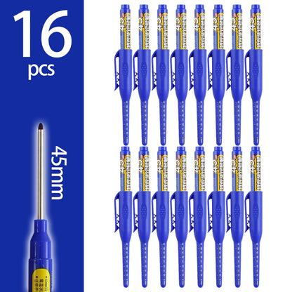 45mm Deep-Hole Carpenter Marker Pen - Long-Nib Woodworking Marking Pen for Measuring & Construction