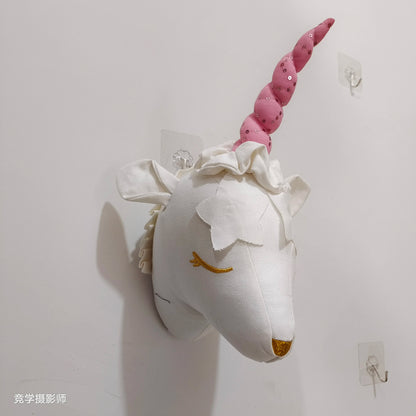 Handmade 3D Felt Animal Heads — Elephant & Swan Wall Hanging Decor for Nursery & Kids’ Bedroom