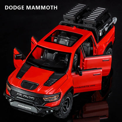 1:32 Dodge RAM 1000 TRX Mammoth Alloy Model Truck — Pull-Back with Sound & Light | Kids’ Collectible Birthday Gift
