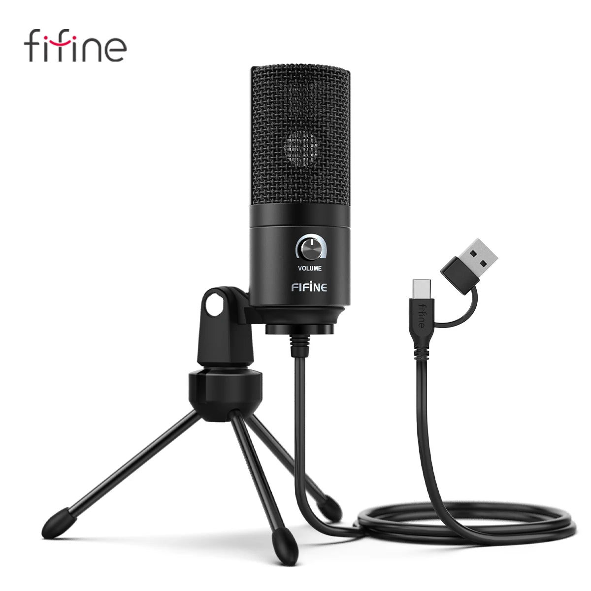FIFINE K669 USB Condenser Microphone – Metal Recording Mic with Gain Knob for Home Studio, Podcasting & Voice-over