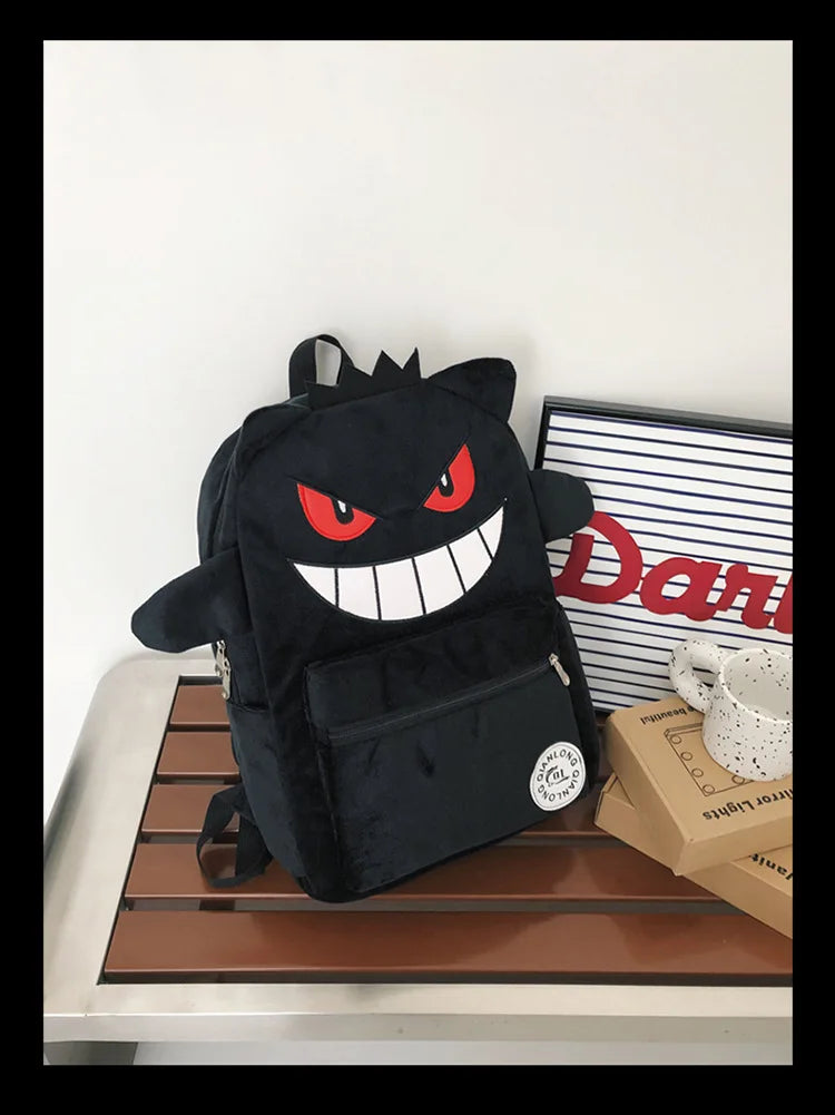 TAKARA TOMY Pokémon Gengar Backpack — Cute Cartoon School Bag for Kids, Student Gift Mochila