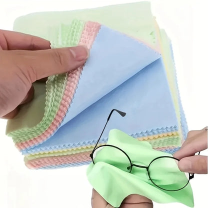 50-Piece Microfiber Cleaning Cloth Set – Reusable, Thick, Soft, Unscented Cloths for Glasses, Camera Lenses, and Smartphone Screens