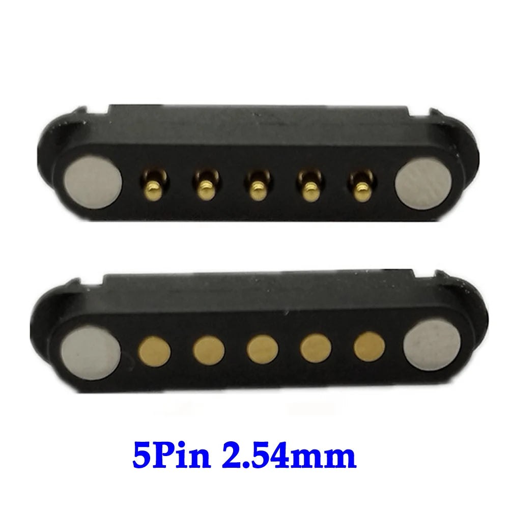 2A DC Magnetic Pogo Pin Connector - 2-5 Pin Spring Loaded Male Female Power Socket with 2.5/2.8mm Pitch