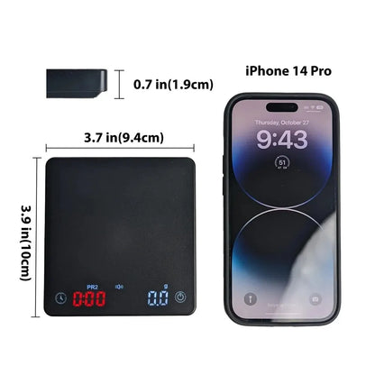 Nano Coffee Scale with Timer – Mini Espresso Scale with Auto Tare and Silicone Protective Cover