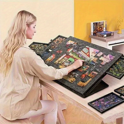 6-in-1 Tiltable Puzzle Board Desk – 6-Drawer Storage for 1000-Piece Puzzles, Home Decor & Educational Organizer