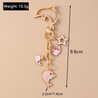 Summer Beach Shell Keychain – Octopus and Starfish Marine Life Pendant for Women, Girls, Handbag Decor, and Gifts