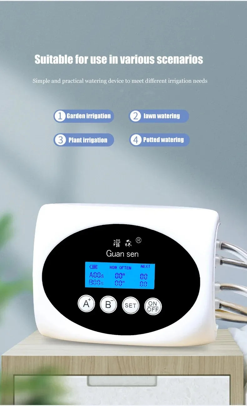 Solar Double Pump Automatic Drip Irrigation System – Smart Watering Timer for Garden & Potted Plants