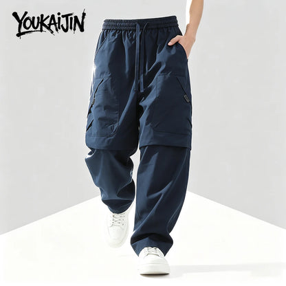Men’s Harajuku Casual Pants - Loose Fit Elastic Waist Outdoor Walking & Hiking Trousers