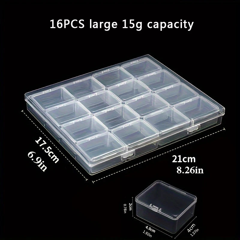 Multifunctional Transparent Storage Box Set - Ideal for Rice, Beads, Pills & Diamond Paintings, Convenient Organizer