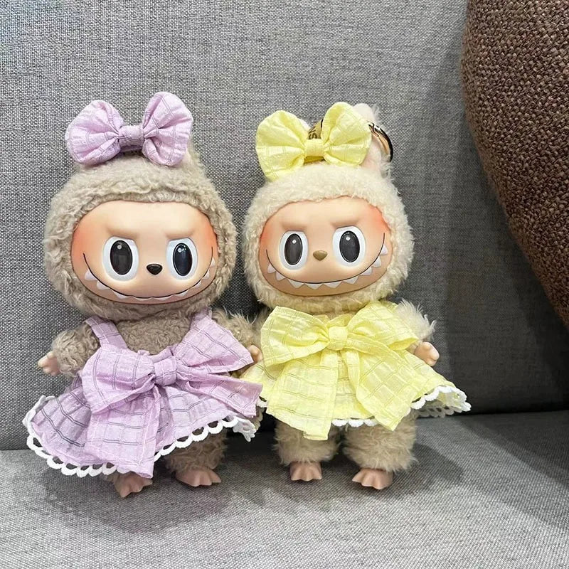 17cm Mini Plush Doll Clothes Set – Kpop EXO Labubu Idol Doll Shark Onesie & Accessories, DIY Girl Gift
