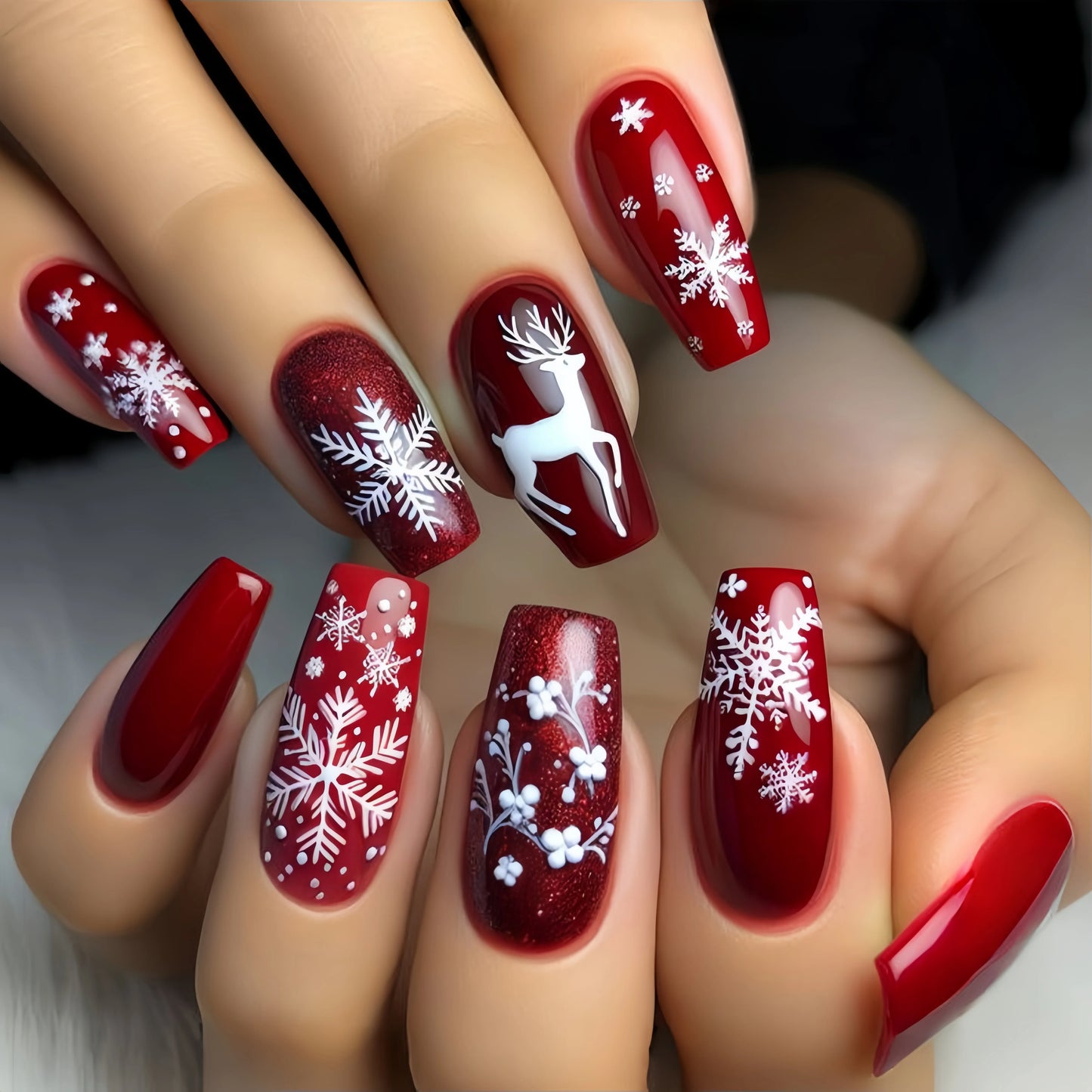 Christmas 3D Nail Art Stickers – Santa, Snowman, Tree, Snowflake & Holiday Designs