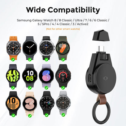 SIKAI Magnetic Watch Charger - USB Type-C Fast Wireless Charger for Samsung Galaxy Watch Ultra, Classic 8, 7, 6, 5 & Pro Models