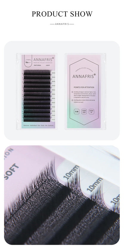 ANNAFRIS Premade Volume Lash Fans – YY 3D 4D 5D W-Shaped Automatic Flowering Mink Eyelash Extensions, Soft & Dense