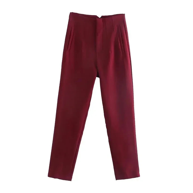 Women High Waist Office Pants - Fashion Formal Pencil Trousers for Workwear Business & Casual Outfits