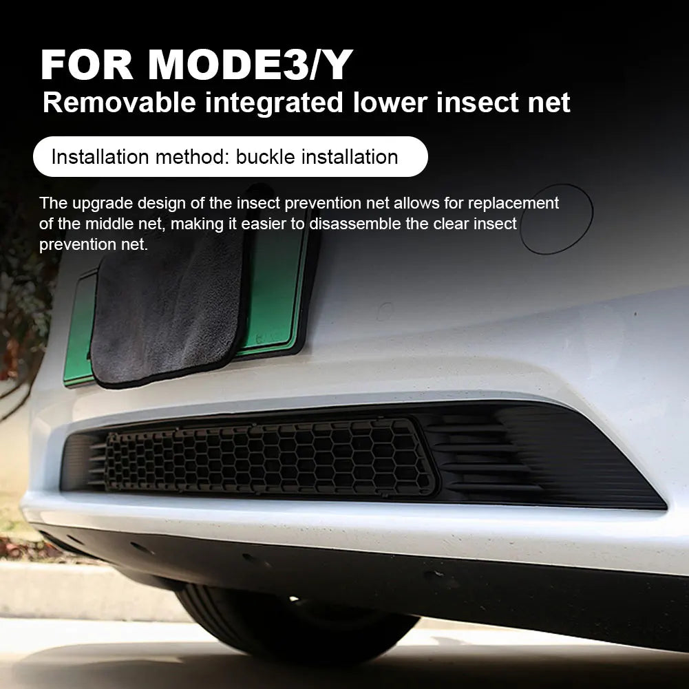 Car Lower Bumper Anti-Insect Net for Tesla Model 3 & Model Y (2019-2022) – Front Grille Mesh Air Inlet Cover