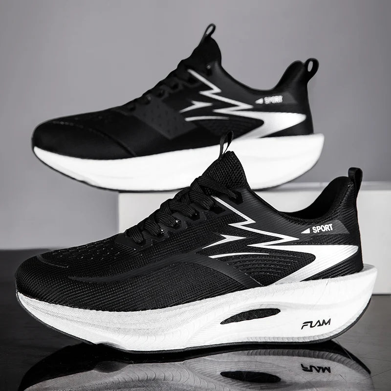 Men’s & Women’s Carbon Plate Running Shoes - Lightweight Breathable Marathon Sneakers with Air Cushion & Non-Slip Sole