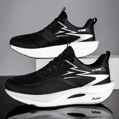 Men’s & Women’s Carbon Plate Running Shoes - Lightweight Breathable Marathon Sneakers with Air Cushion & Non-Slip Sole
