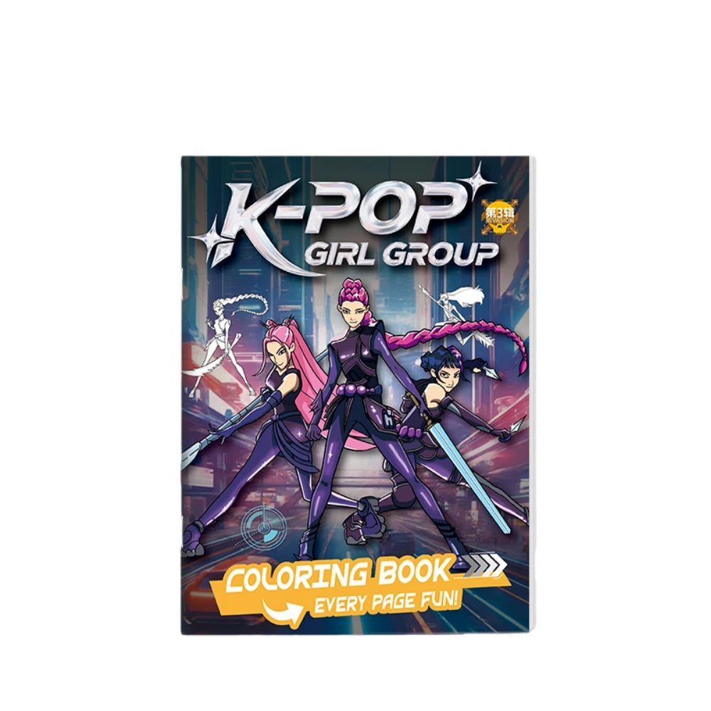 2025 KPop Demon Hunter Coloring Book – Line Drawing Picture Book, Painting Activity for Kids, Birthday Gift