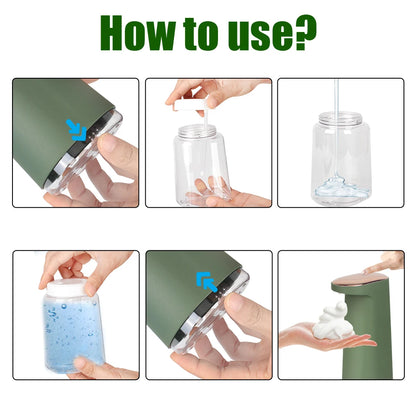 450ML Touchless Automatic Foaming Soap Dispenser — USB Rechargeable Hand-Free Bathroom & Kitchen Use
