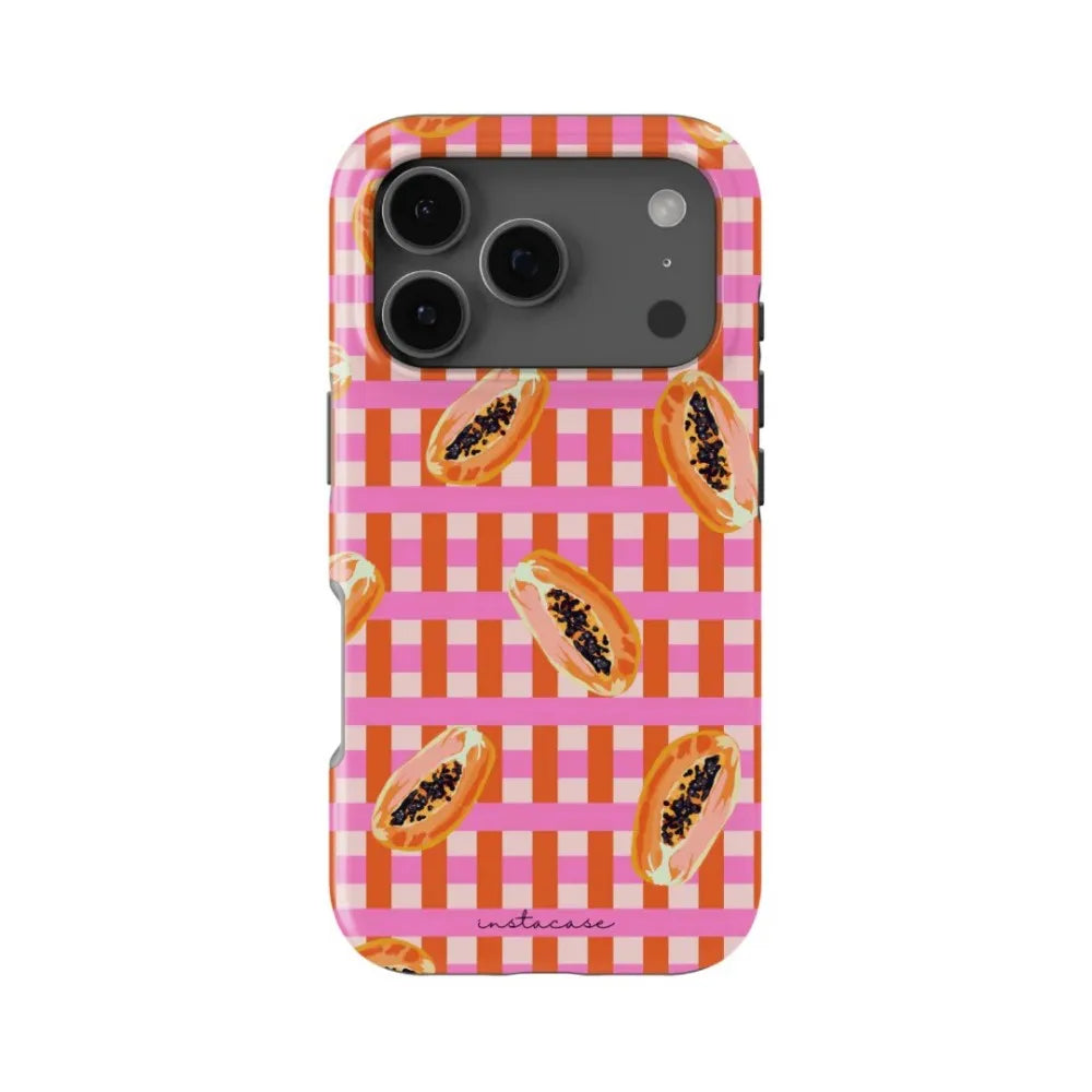 Papaya Party iPhone Case - Luxury Double Layer Protective Cover for Pro Max Plus Models