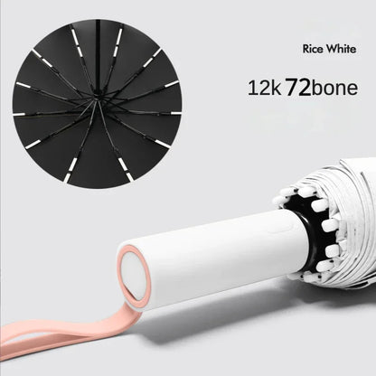 Super Strong Windproof Automatic Umbrella – 72-Rib Large Folding Rain Umbrella with UV Sun Protection for Men & Women
