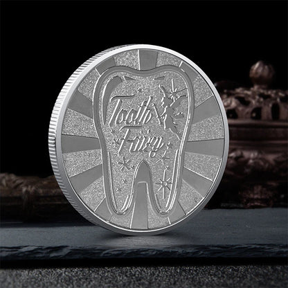 Colorful Tooth Fairy Coin - Gold Plated Commemorative Metal Gift for Kids, Lucky Collectible Coin