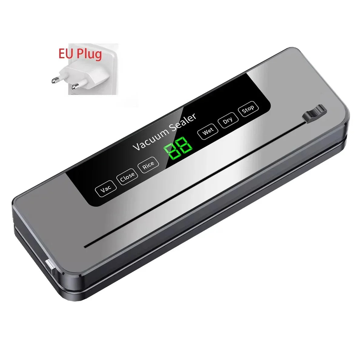 Electric Vacuum Sealer Machine for Food Storage, Touch Button Dry & Wet Mode, Built-in Cutter, Kitchen Vacuum Packaging System