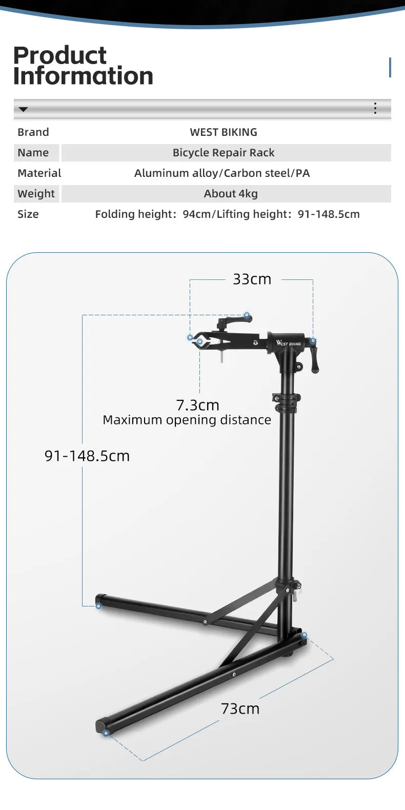WEST BIKING Foldable Bike Repair & Display Stand – Multipurpose Wall/Floor Rack for Bicycle Storage & Maintenance
