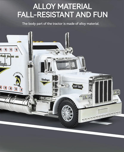 1:24 Scale Peterbilt 389 Tractor Trailer Toy – Lonestar Design Pre-Built Semi Truck with Realistic Functions for Kids