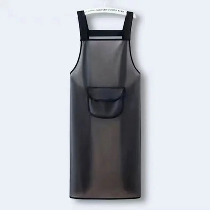 Waterproof PVC Kitchen Apron - Oil-Resistant, Dirt-Proof Cleaning and Household Work Apron in Black or Transparent Style