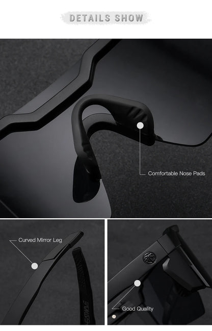 NEW High-Quality Luxury Heat Wave Brand Sunglasses – Square Conjoined Lens Cycling Glasses for Men and Women, UV400 Protection