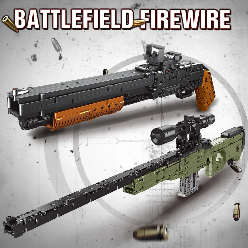 ZKZC WW2 Military Weapon Building Block Set – Shotgun, Sniper & Assault Rifle Toy for Kids Gifts