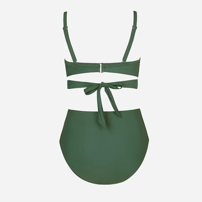 Cupshe Plus Size Wrap Tie High Waist Bikini Set – Women’s Large Size 3XL Two-Piece Swimwear Beach Bathing Suit
