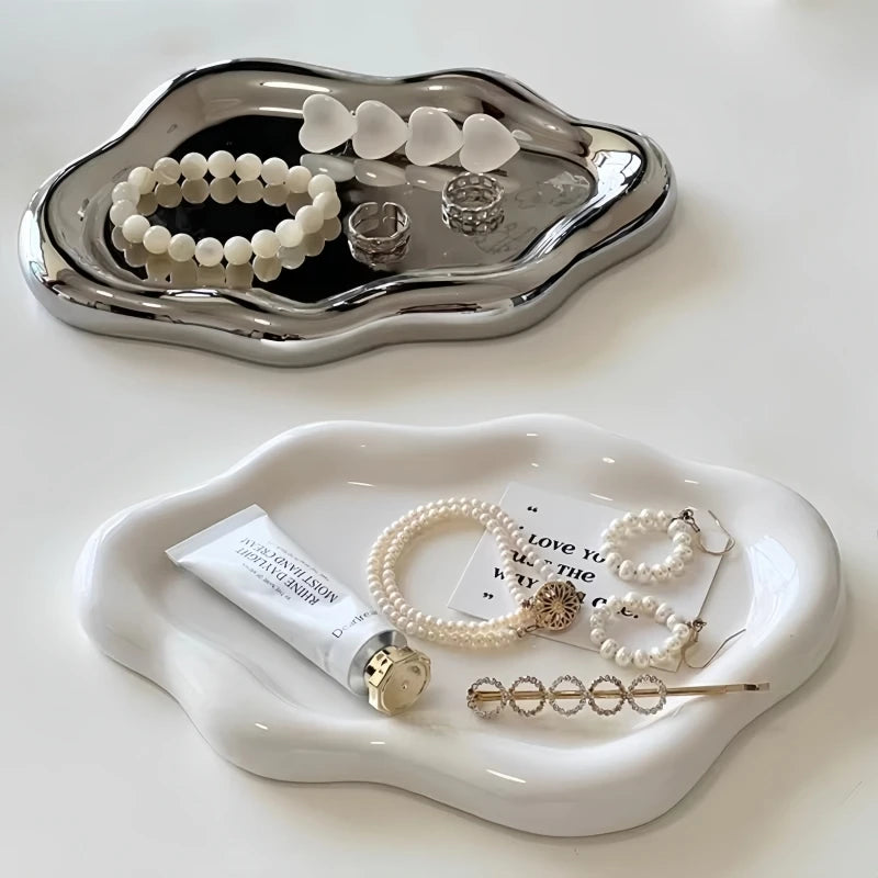 Cloud-Shaped Jewelry Tray - Decorative Organizer for Rings, Earrings, Bracelets & Necklaces Vanity Bedroom Decor
