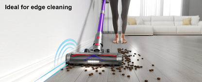 550W Cordless Vacuum Cleaner - 45KPa Suction, 65 Min Runtime, Low Noise, LED Screen, Wall Mount Charging for Home