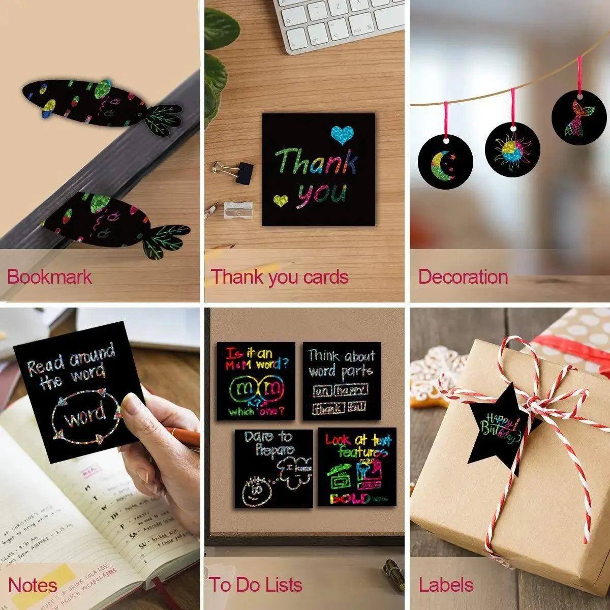 Dazzling Scratch Painting Kit – Parent-Child Interactive Handmade Art & Note Cards