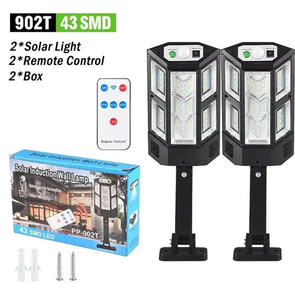 Powerful LED Solar Outdoor Wall Lamp – Rechargeable Human Motion Sensor Light for Garden, Terrace, Garage & Street