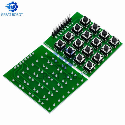 4x4 Matrix Keypad Module - 16-Key 8-Pin Button Keyboard for Arduino DIY and Breadboard Projects