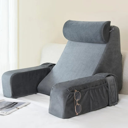 Extra Large Memory Foam Reading Pillow – Bed & Arm Rest Cushion for TV, Gaming, Comfort, Bed & Chair Support