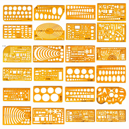 Durable Circular Oval Ruler - K Resin Architectural Drafting Template for Drawing and Measuring Furniture Designs