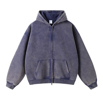 Batik Fleece Zipper Hoodie – Warm Ethnic Style Zip-Up Sweatshirt