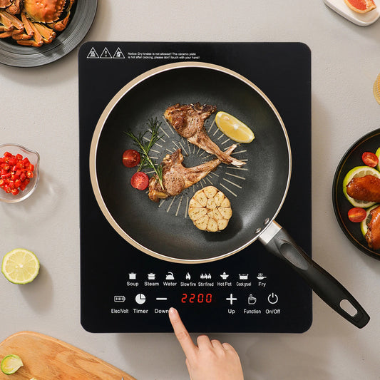 750W Portable Induction Cooktop Burner – Electric Hot Stove with Timer, Warm-keeping & Pre-setting Features for Kitchen & Restaurant