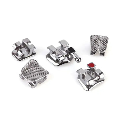 PIORPOY Dental Brackets – 20 Pcs Metal Monoblock Mini Roth MBT 022 with Hooks for Orthodontic Treatment