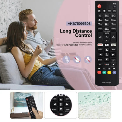 AKB75095307 LG TV Replacement Remote - IR Remote Control for 43UJ6560, 49UJ6500, 55UJ6540 & Compatible LG TVs