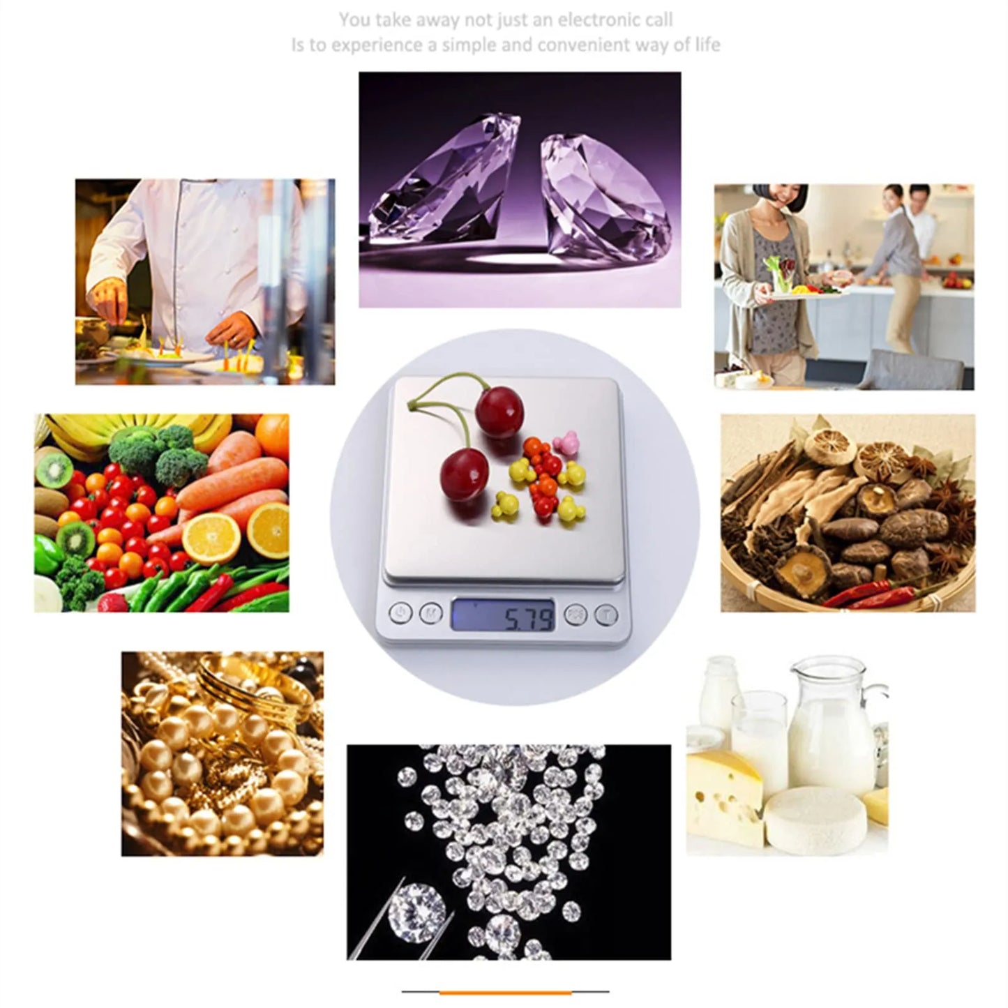 Digital Kitchen Scale 3000g/0.1g - Small Jewelry and Food Scale, Digital Weight Gram and Oz, with LCD Display and Tare Function